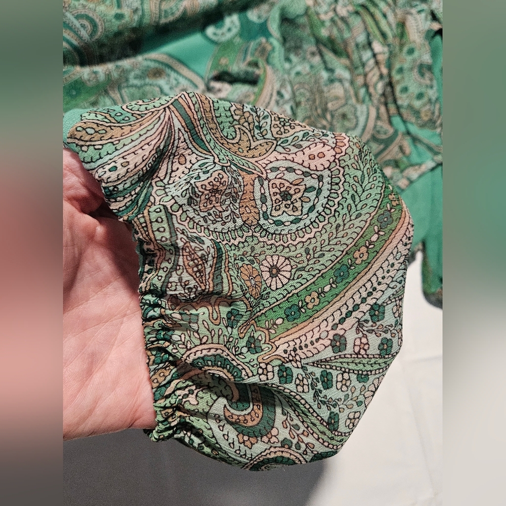 Tommy Hilfiger Pintuck Pleat Paisley Blouse Size 2X - Picture 13 of 15